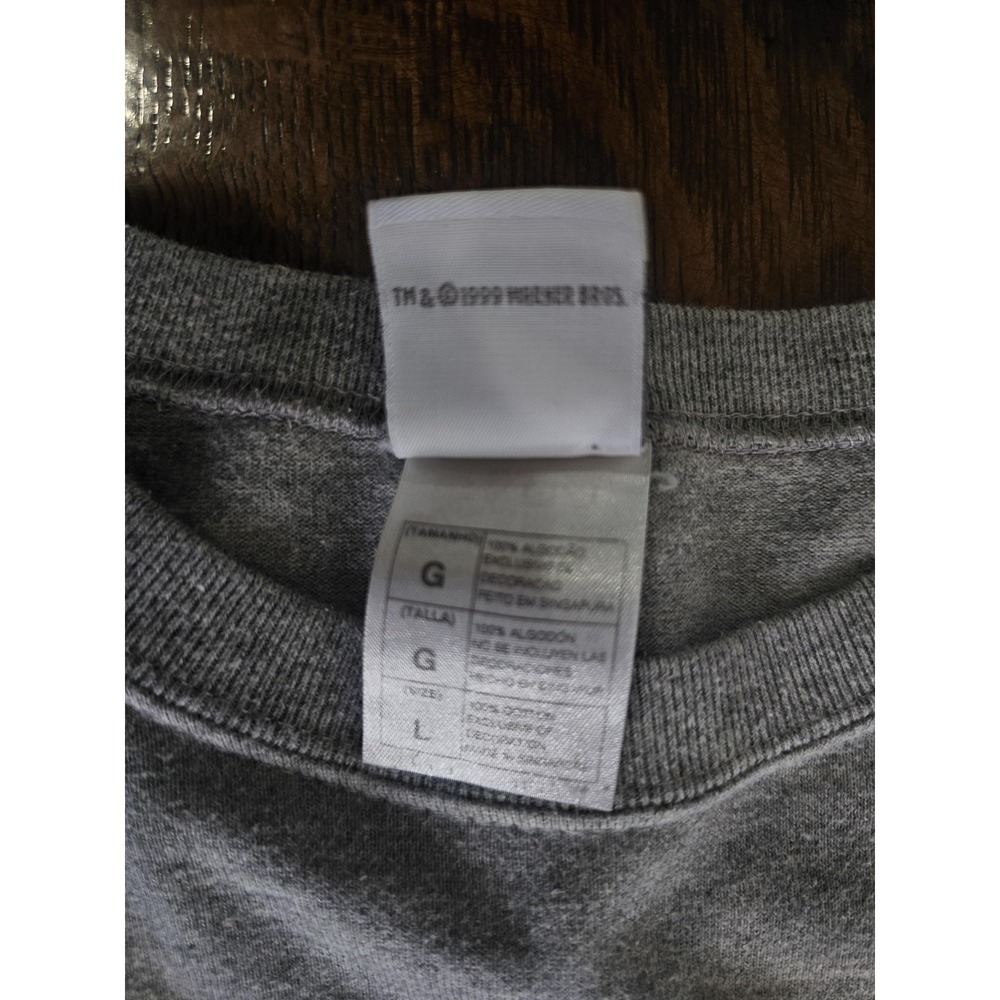Vintage Looney Tunes Taz Shirt Mens Large Gray Pocket Bowling WB T-Shirt 90s‎ - Picture 7 of 8